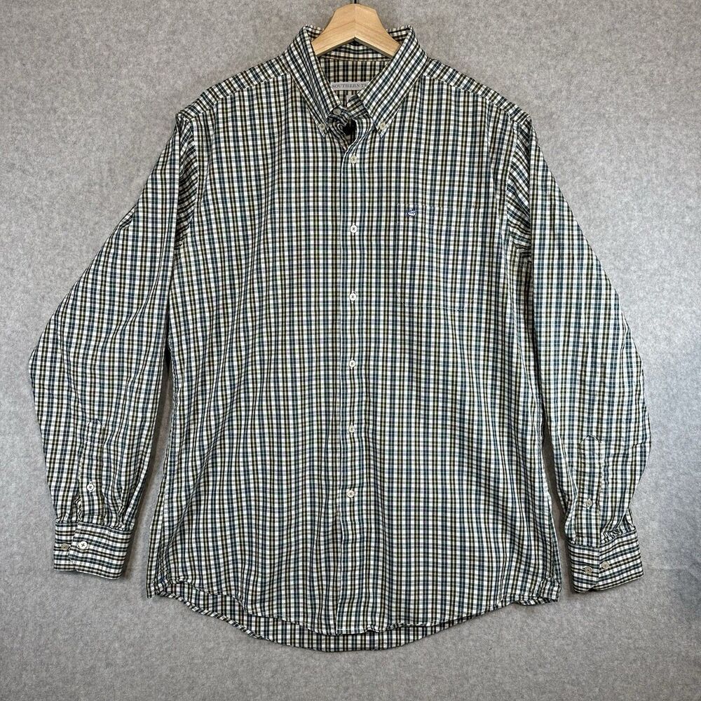 Southern Tide Classic Fit Men’s Long Sleeve Button Down L Plaid Check